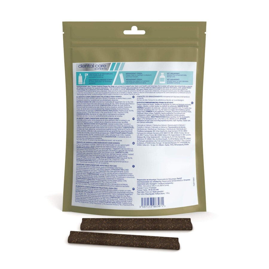 15 sticks Virbac L&aacute;minas Veggiedent Zen XS para c&atilde;es, , large Imagem n&uacute;mero 2